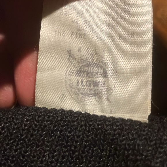 Leslie Fay Black ribbed knit Dress with White collar with pearl like beads 16 - Picture 13 of 13